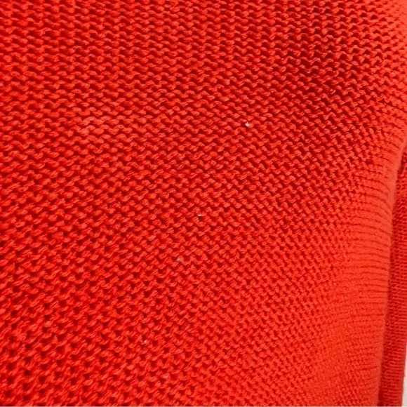 H&M Divided Cropped Bright Orange Sweater Size 8 Long Sleeves Pullover Knit Top - Picture 6 of 7
